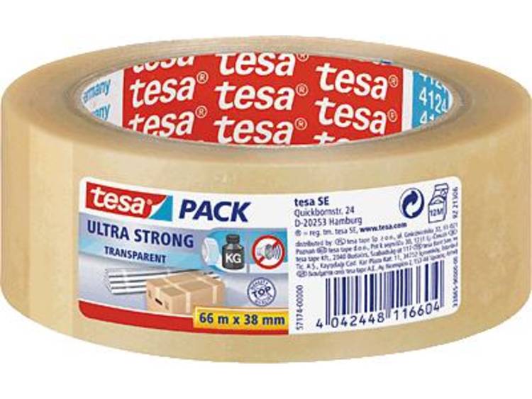 Tesa 57174-00000-01 Pakband pack Ultra Strong Transparant (l x b) 66 m x 38 mm 66 m