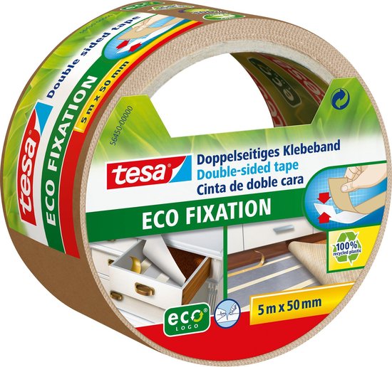 Tesa 56450 56450-00 Dubbelzijdige tape ECO FIXAtION (l x b) 5 m x 50 mm 5 m - Beige