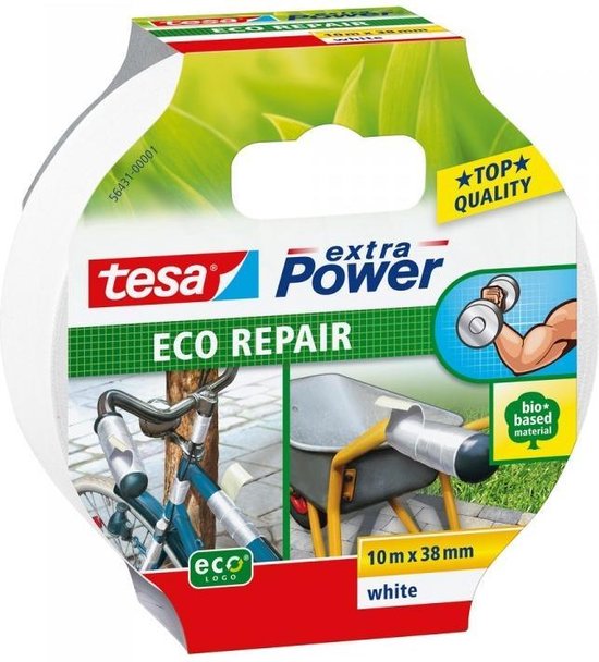 Tesa 56431 56431-01 Textieltape Extra Power ECOLOGO (l x b) 10 m x 38 mm 10 m - Wit