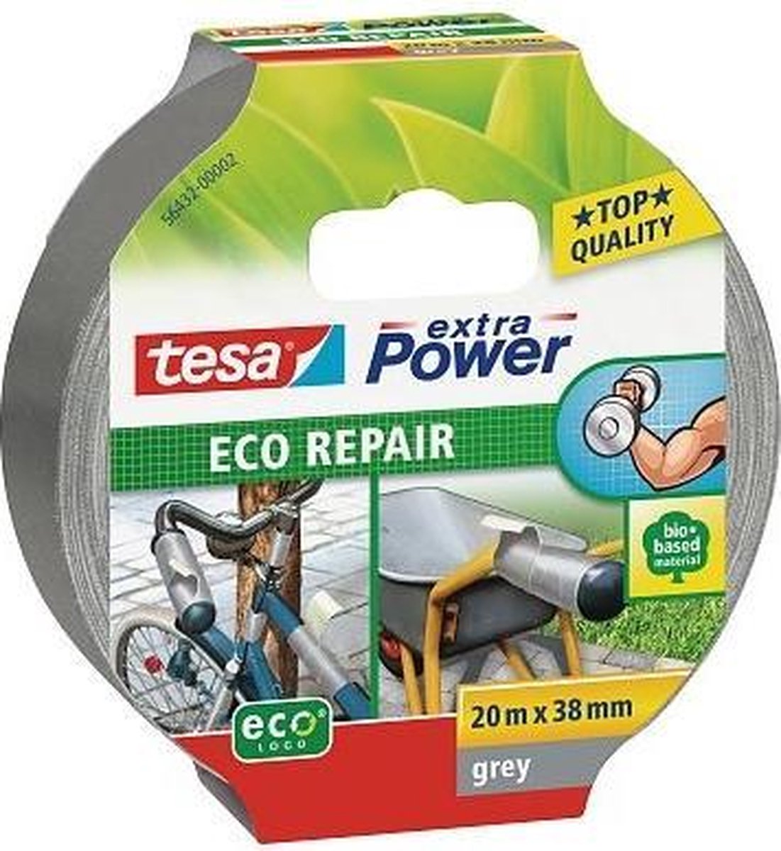 Tesa 56432 56432-02 Textieltape Extra Power ECOLOGO (l x b) 20 m x 38 mm 20 m - Grijs