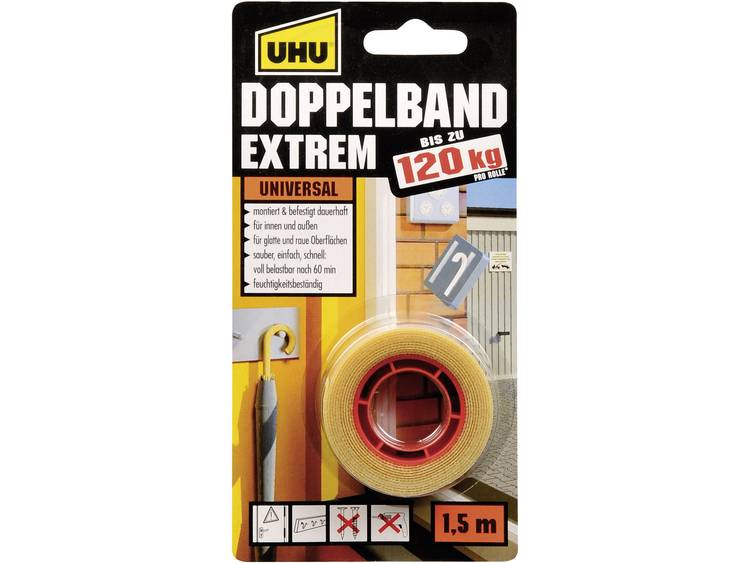 UHU 46820 Dubbelzijdige tape (l x b) 1.5 m x 19 mm 1.5 m