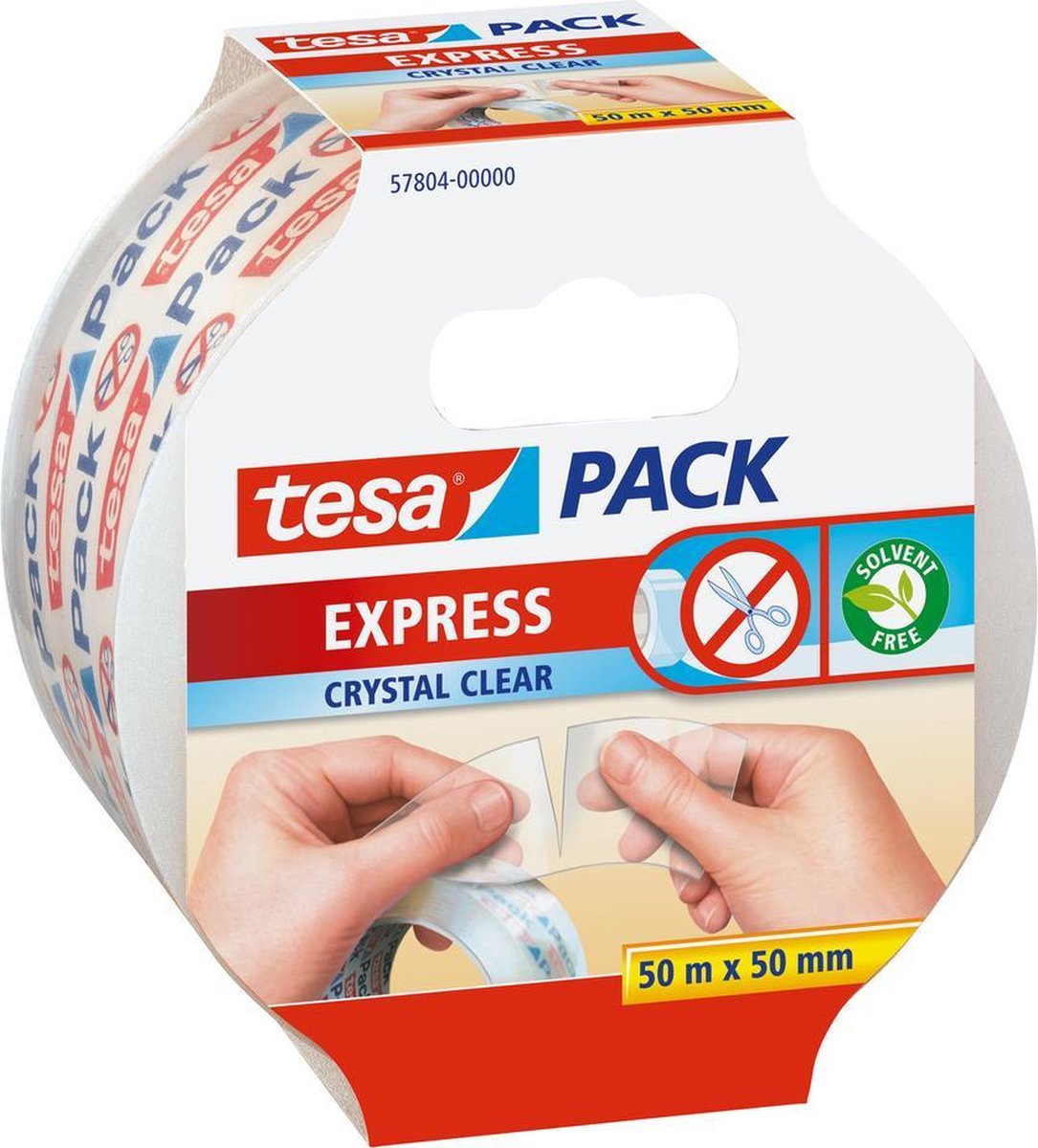 Tesa 57804 57804-00-01 Pakband pack Express Transparant (l x b) 50 m x 50 mm 50 m