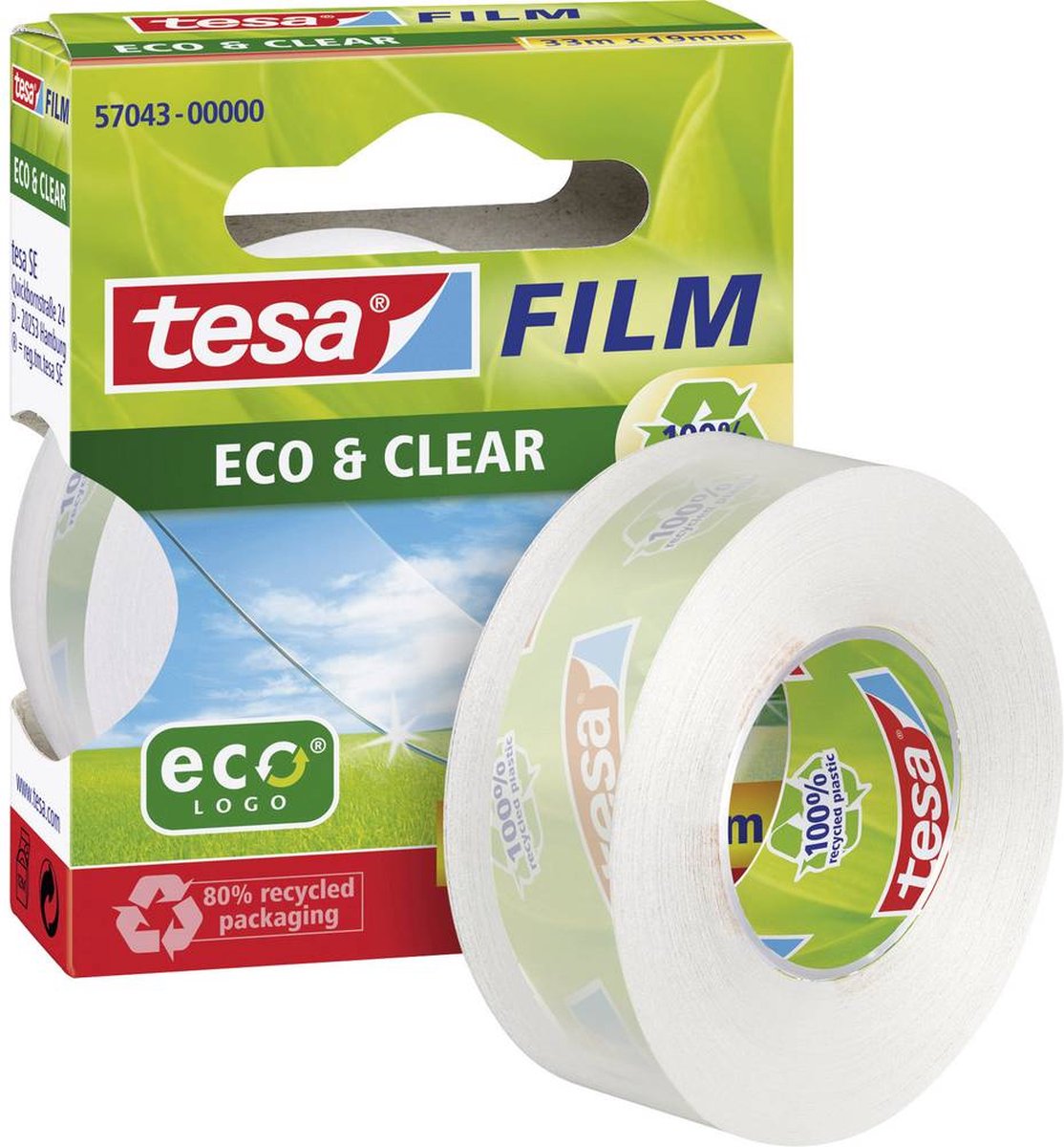 Tesa 57035-00000-00 57035-00000-00 film film Eco & Clear Transparant (l x b) 10 m x 15 mm 10 m