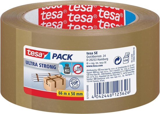 Tesa 57177-00000-00 Pakband pack Ultra Strong (l x b) 66 m x 50 mm 66 m - Bruin