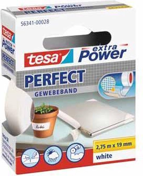 Tesa 56341-00028-02 Textieltape Extra Power (l x b) 2.75 m x 19 mm 2.75 m - Wit