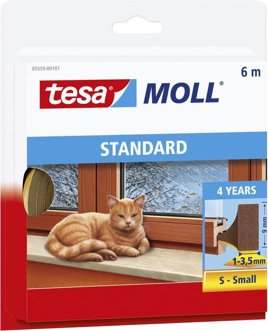 Tesa 05559-00101-00 05559-00101-00 Afdichtingstape moll 6 m - Bruin