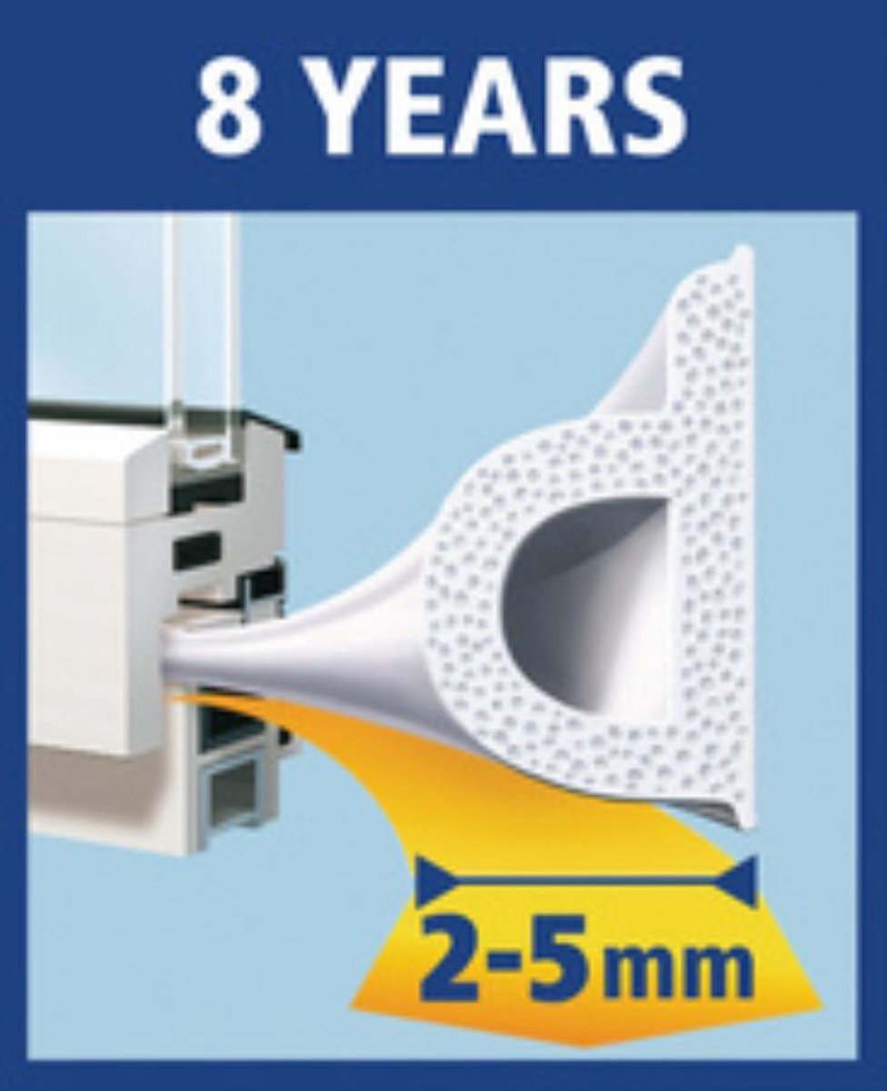 Tesa 05390-00100-00 05390-00100-00 Afdichtingstape moll (l x b) 6 m x 9 mm 6 m - Wit