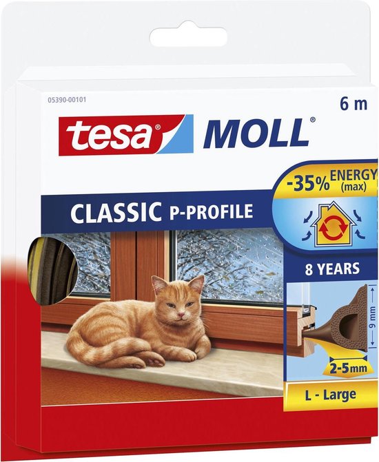 Tesa 05390-00101-00 05390-00101-00 Afdichtingstape moll (l x b) 6 m x 9 mm 6 m - Bruin