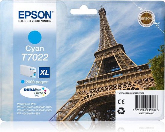 Epson T7022XL - Inktcartridge / Cyaan / Hoge Capaciteit