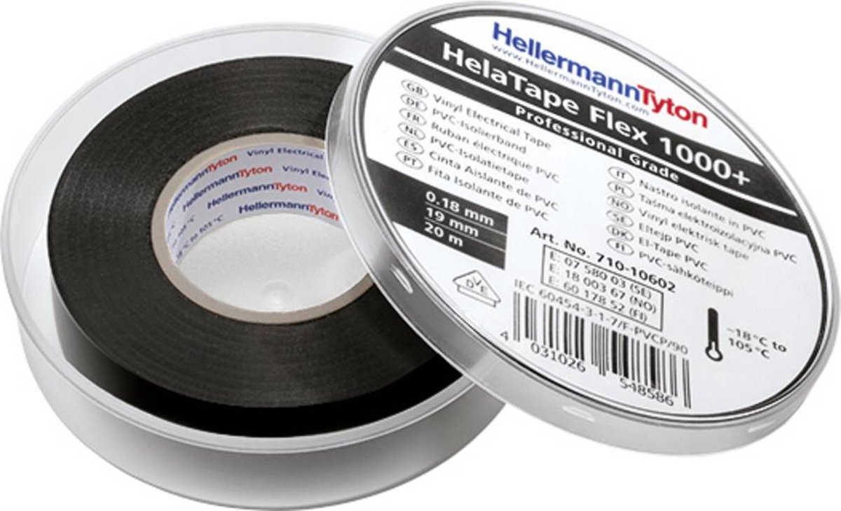 HellermannTyton HelaTape Flex 1000+ 710-10611 Isolatietape HelaTape Flex 1000+ (l x b) 33 m x 50 mm 33 m - Zwart