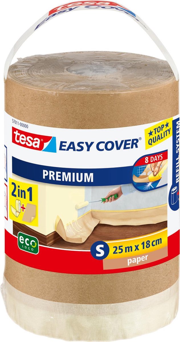 Tesa 56767 56767 Afdekpapier Easy Cover (l x b) 25 m x 180 mm 25 m - Bruin