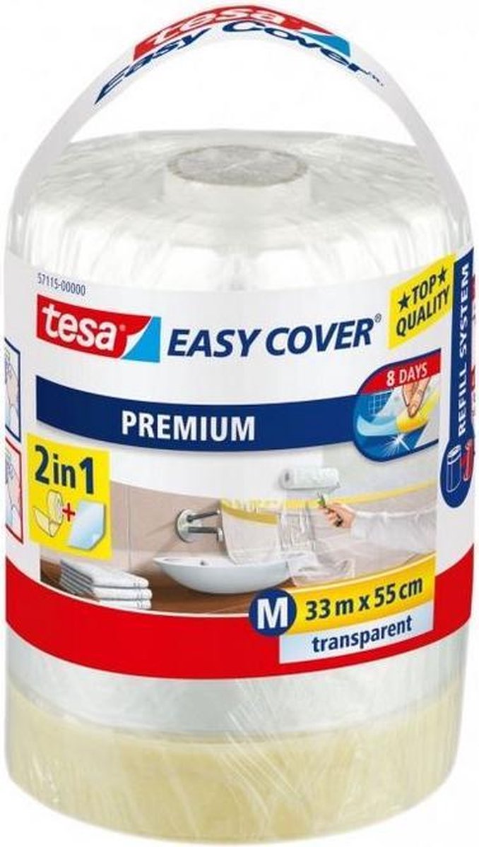 Tesa 57115 57115 Afdekfolie Easy Cover Transparant (l x b) 33 m x 550 mm 33 m