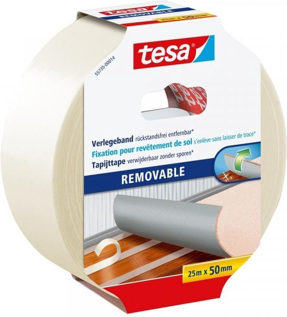 Tesa 55735 55735 Bevestigingstape Transparant (l x b) 25 m x 50 mm 25 m