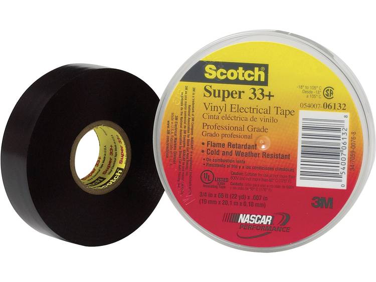 3M™ Super 33+ 80610833800 Isolatietape Scotch Super 33 (l x b) 6 m x 19 mm 6 m - Zwart