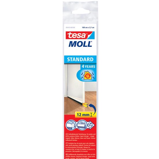 Tesa 05433-100 05433-100 Tochtstrip moll Standard (l x b) 1 m x 40 mm 1 stuk(s) - Wit