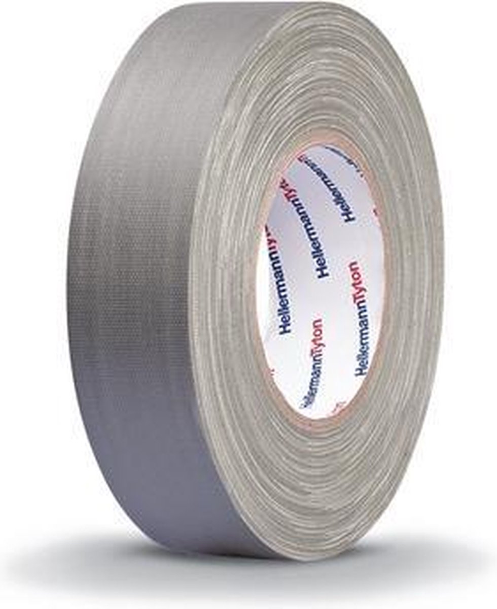 HellermannTyton HTAPE-TEX-GY-50x50 712-00906 Textieltape HelaTape Tex (l x b) 50 m x 50 mm 50 m - Grijs