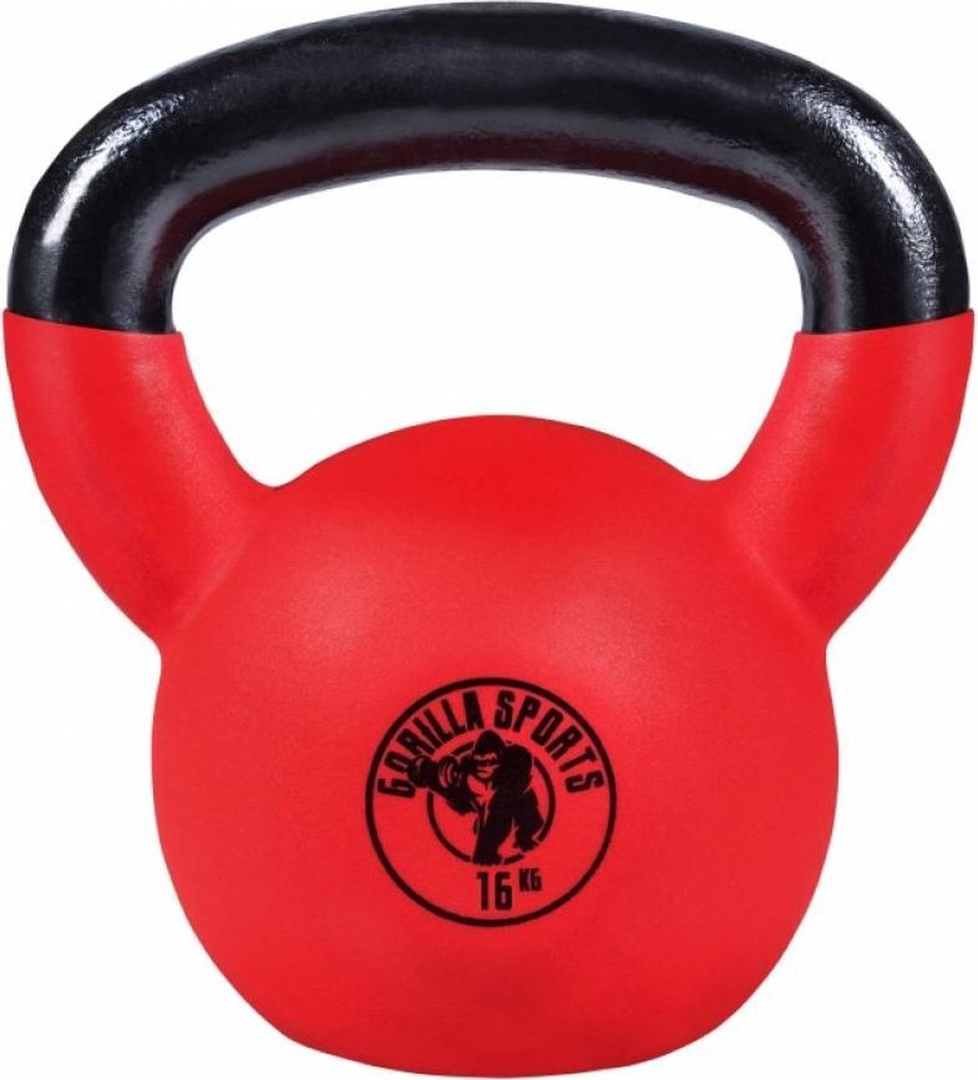 Gorilla Sports Kettlebell - Gietijzer (Rubber Coating) - 16 Kg