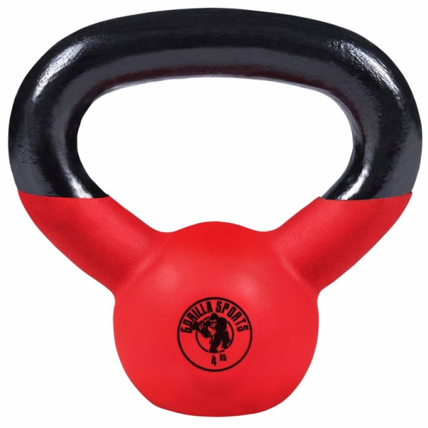 Gorilla Sports Kettlebell - Gietijzer (Rubber Coating) - 4 Kg