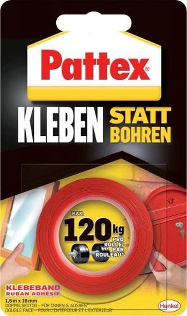 Pattex PXMT2 Dubbelzijdige tape (l x b) 1.5 m x 19 mm 1.5 m - Wit