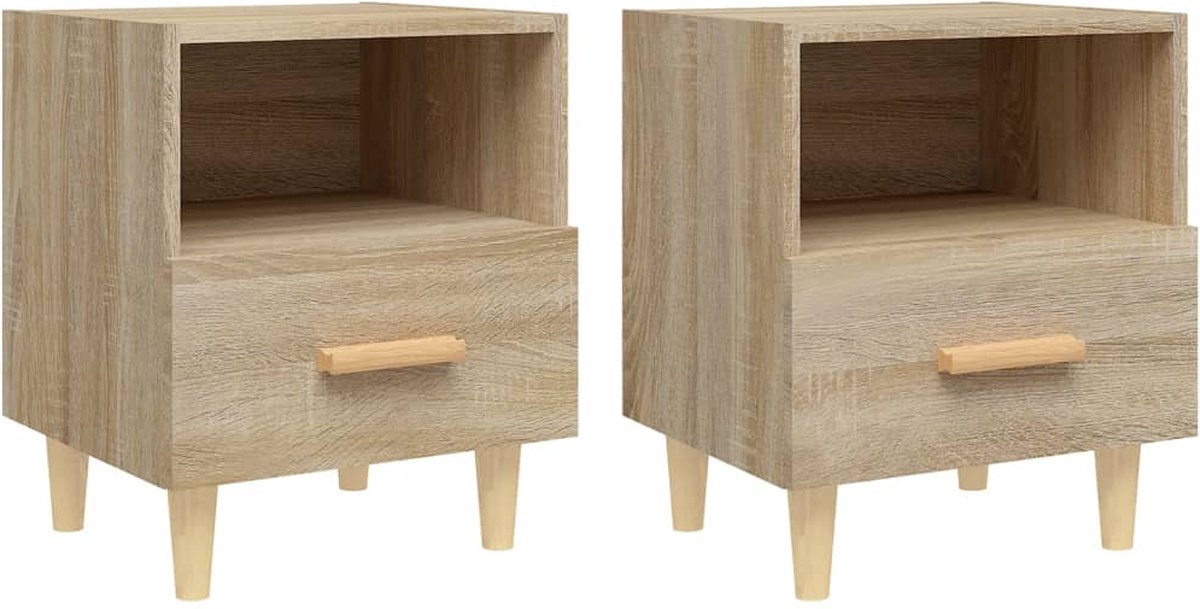 Vidaxl Nachtkastjes 2 St 40x35x47 Cm Sonoma Eikenkleurig - Bruin