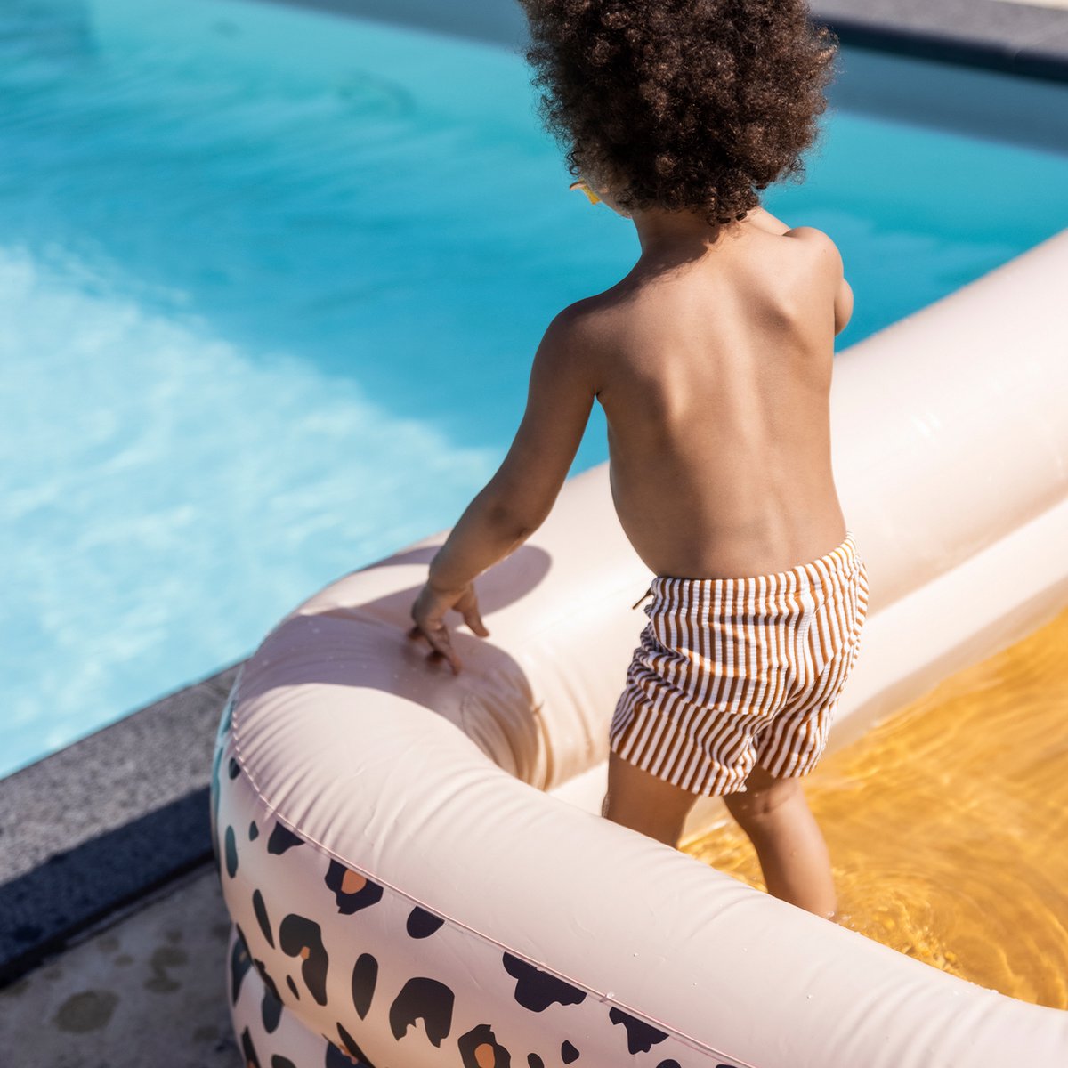 Swim Essentials Opblaas Zwembad Panterprint Beige - 211 X 132 X 46 Cm