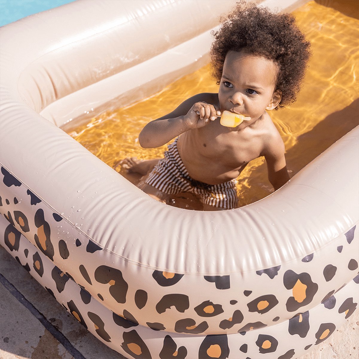 Swim Essentials Opblaas Zwembad Panterprint Beige - 211 X 132 X 46 Cm