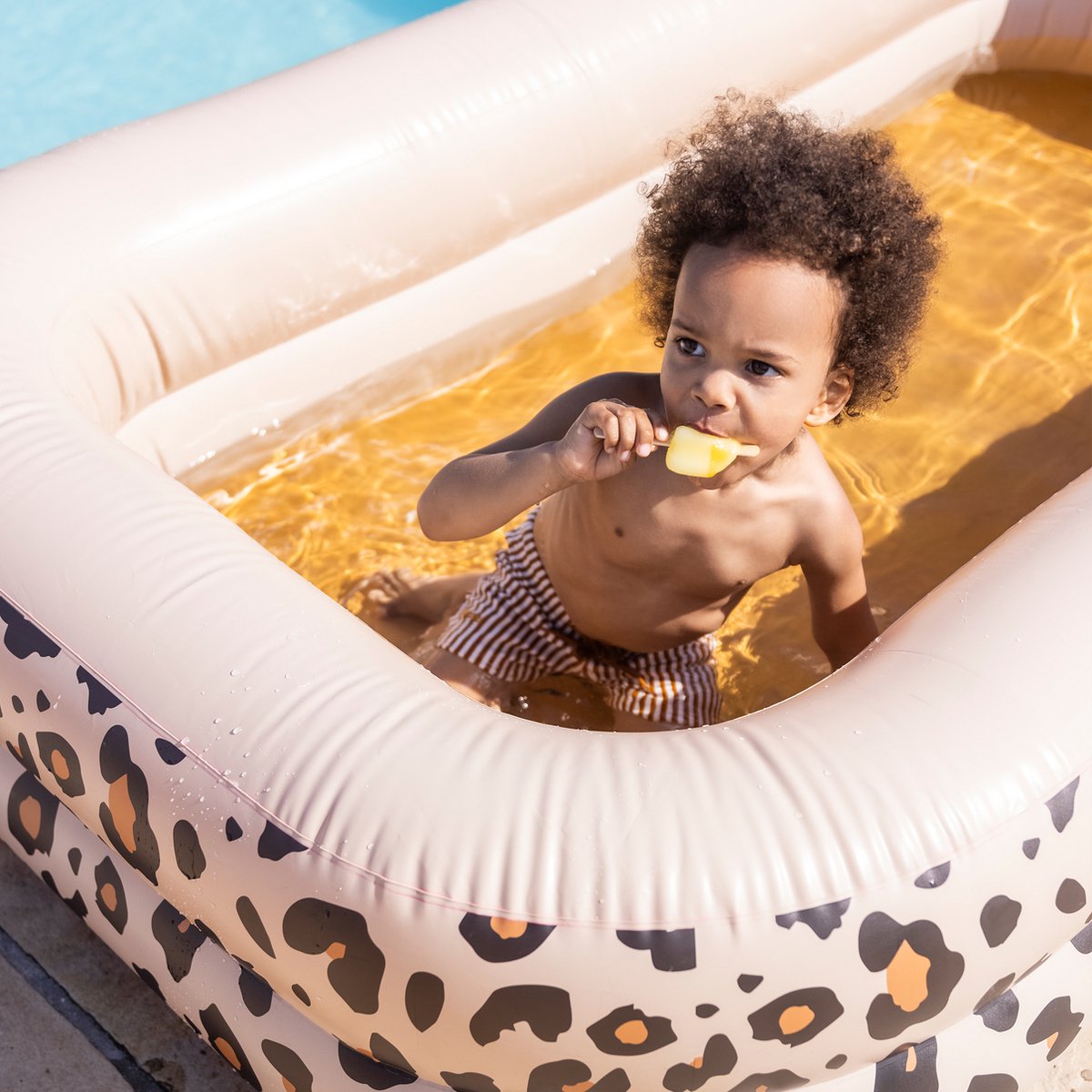 Swim Essentials Opblaas Zwembad Panterprint Beige - 211 X 132 X 46 Cm