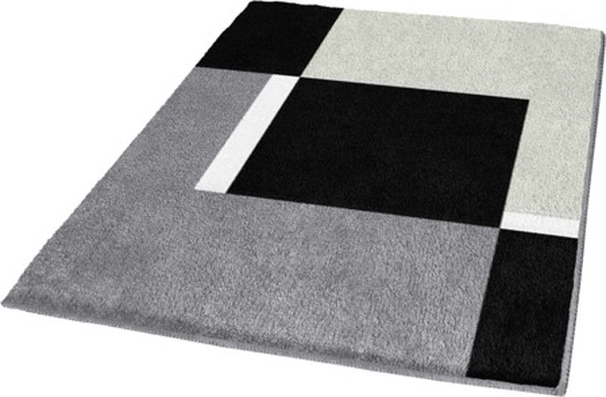 Kleine Wolke Badmat Dakota Platinum 55x65 Cm Grijs En Zwart