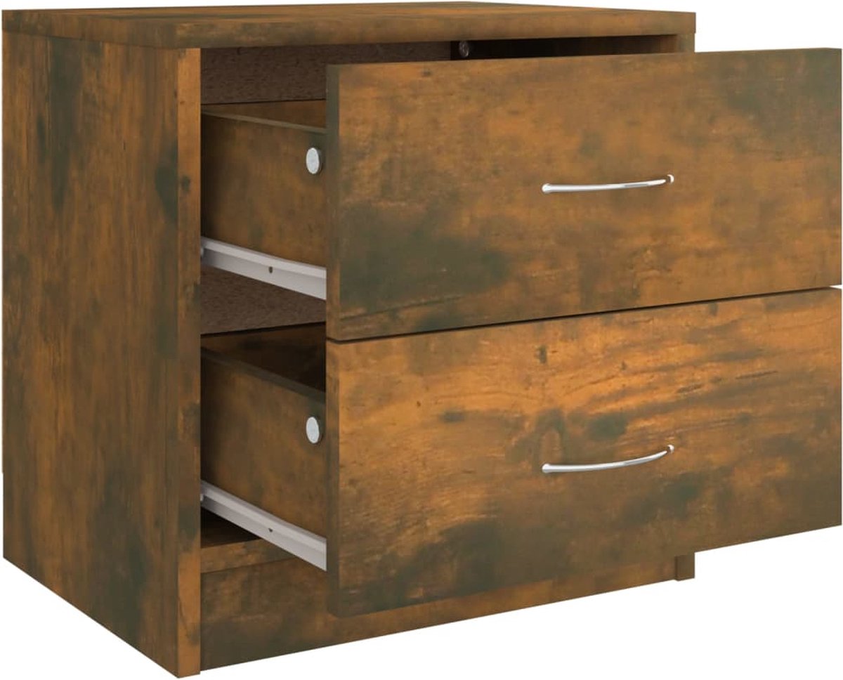 Vidaxl Nachtkastje 40x30x40 Cm Bewerkt Hout Gerookt Eikenkleurig - Bruin