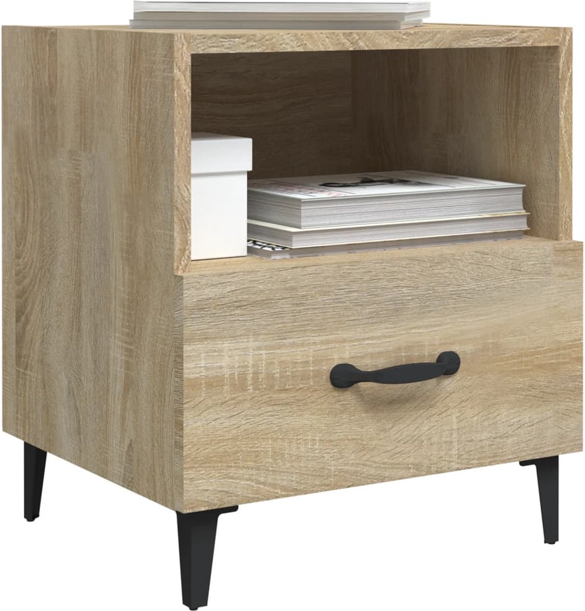 Vidaxl Nachtkastje Bewerkt Hout Sonoma Eikenkleurig - Bruin