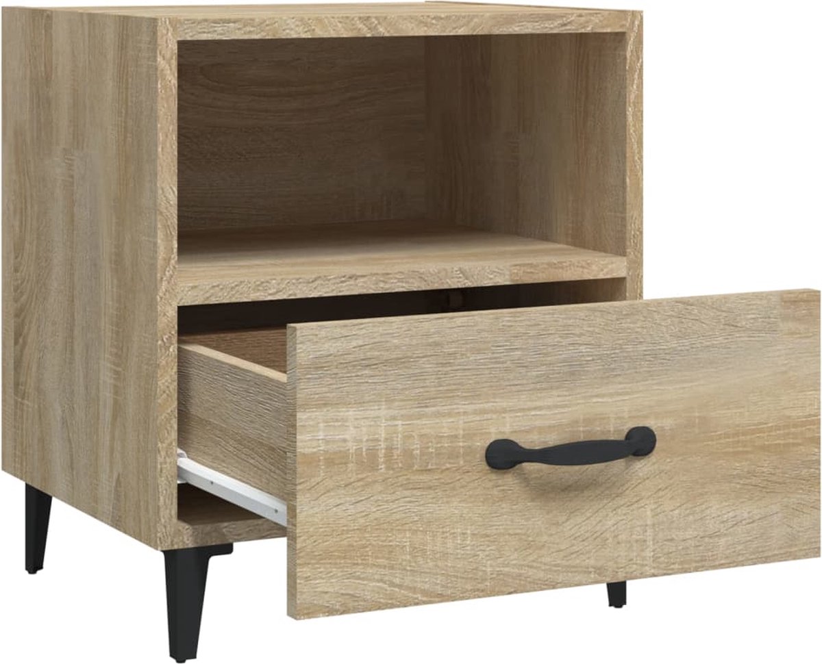 Vidaxl Nachtkastje Bewerkt Hout Sonoma Eikenkleurig - Bruin