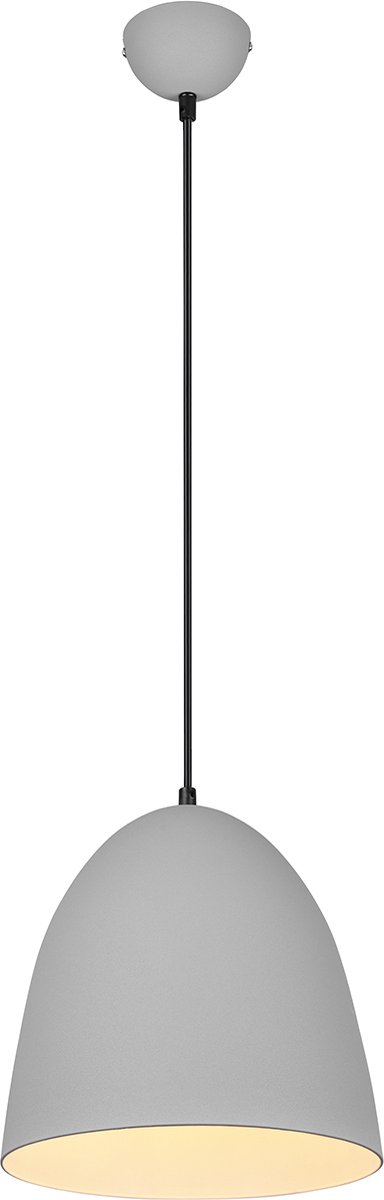 BES LED Led Hanglamp - Hangverlichting - Trion Lopez - E27 Fitting - 1-lichts - Rond - Mat - Aluminium - Grijs