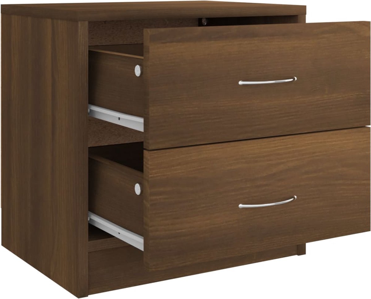Vidaxl Nachtkastje 40x30x40 Cm Bewerkt Houteikenkleurig - Bruin