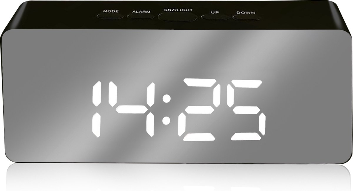Luxe Digitale Wekker - Slaapkamer - Klok - Multifunctioneel - Zwart