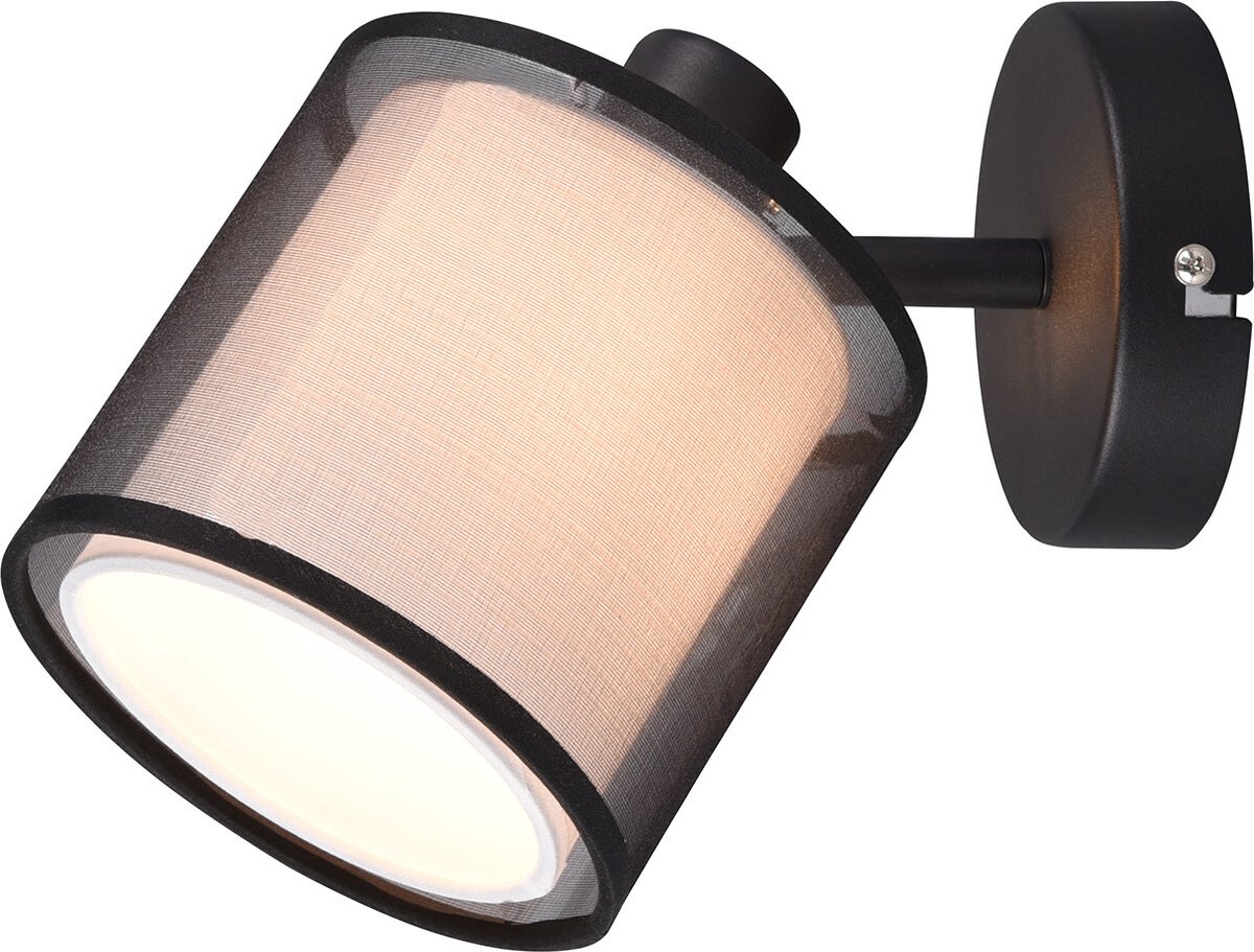 BES LED Led Wandspot - Wandverlichting - Trion Bidon - E14 Fitting - 1-lichts - Rond - Mat - Aluminium - Zwart