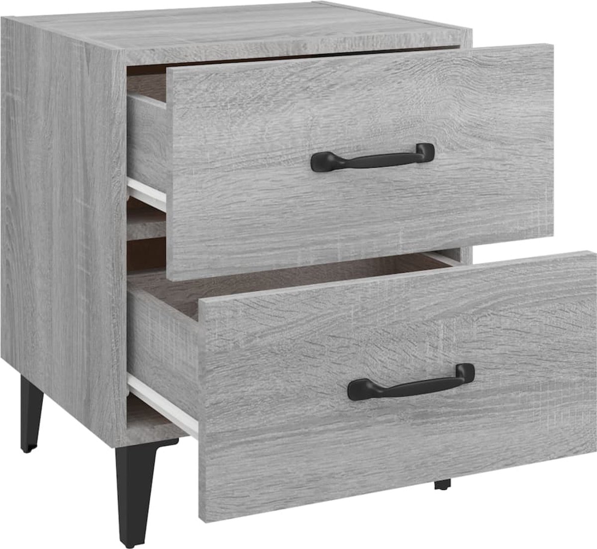 Vidaxl Nachtkastje 40x35x47,5 Cm Sonoma Eikenkleurig - Grijs