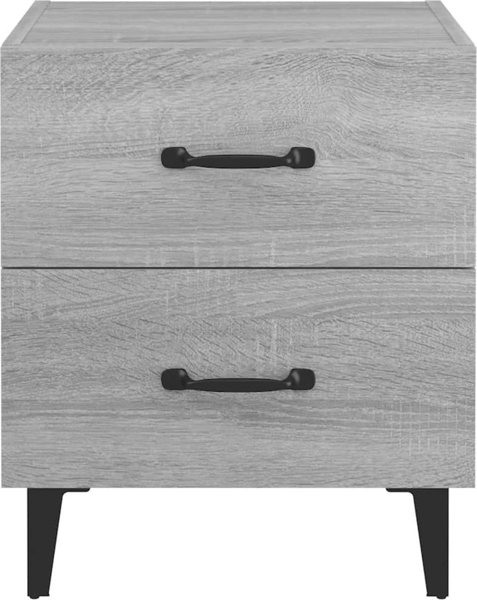 Vidaxl Nachtkastje 40x35x47,5 Cm Sonoma Eikenkleurig - Grijs