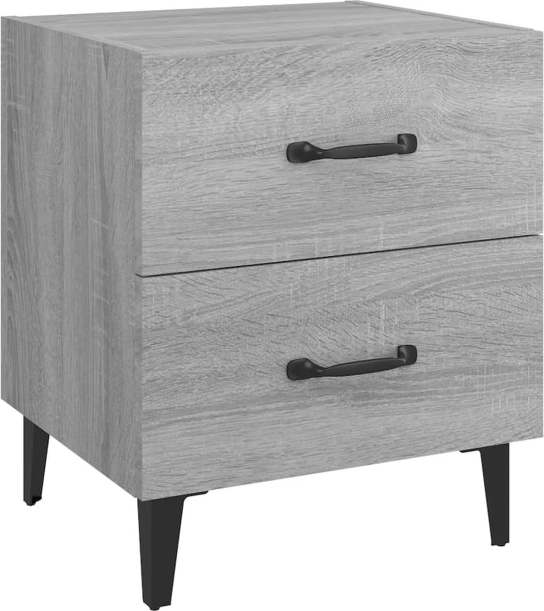 Vidaxl Nachtkastje 40x35x47,5 Cm Sonoma Eikenkleurig - Grijs