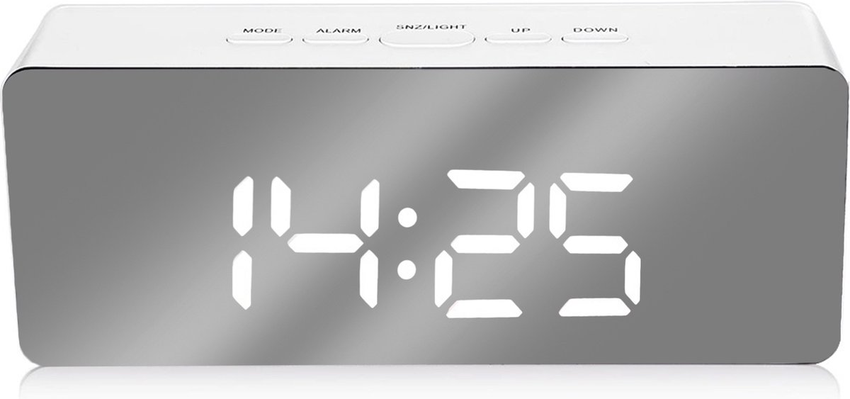Luxe Digitale Wekker - Slaapkamer - Klok - Multifunctioneel - Wit