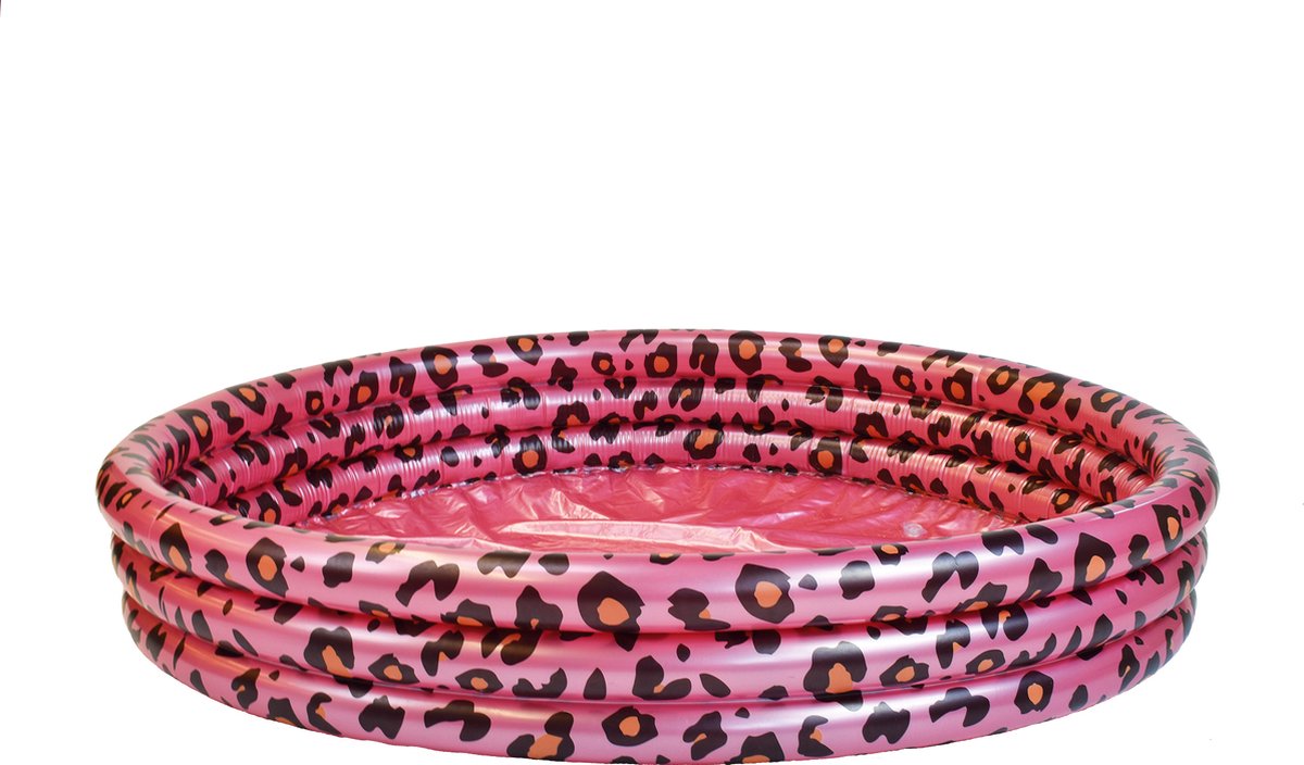 Swim Essentials Kinderzwembad Roze Panterprint 3 Ringen - 150 Cm
