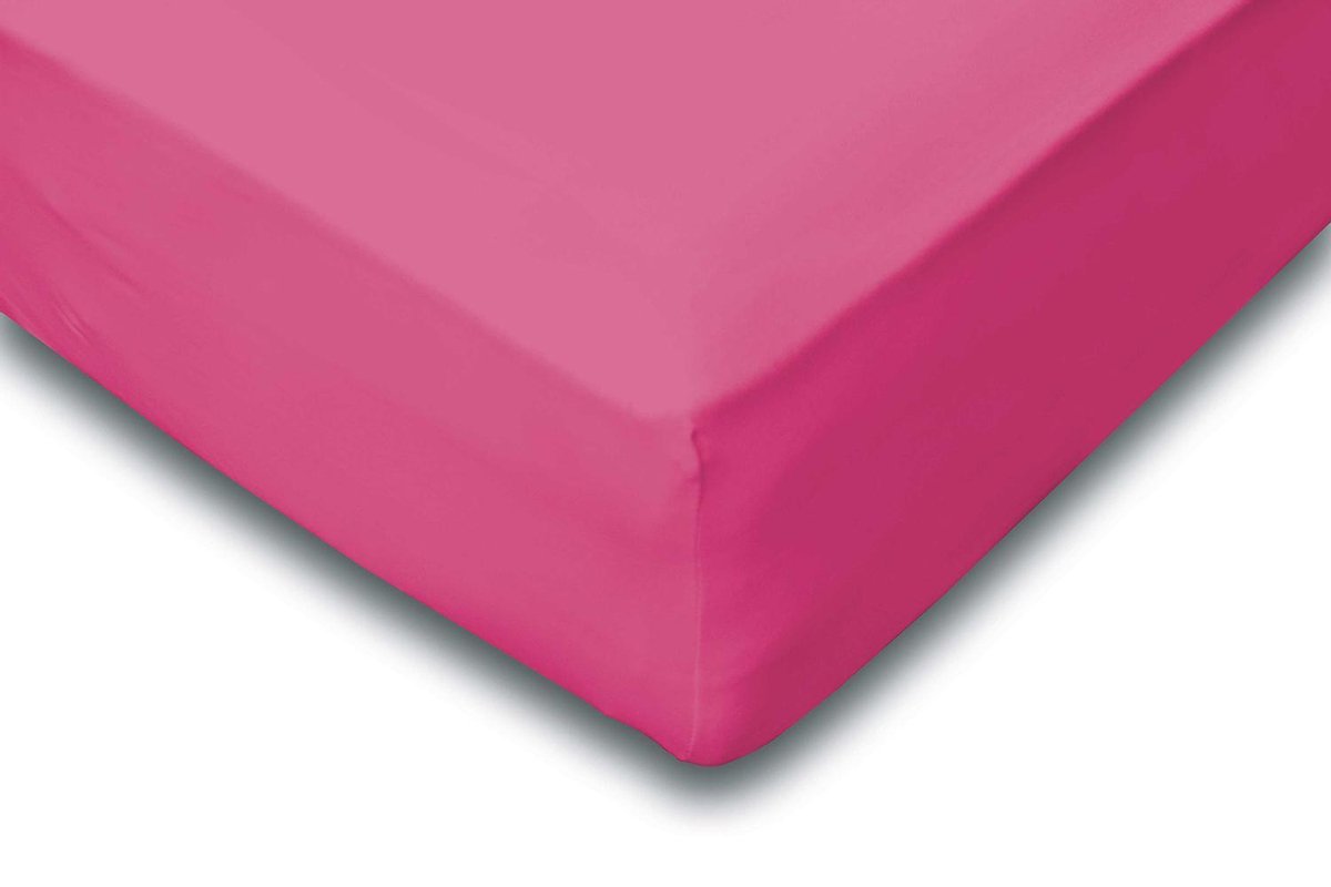 Elegance Hoeslaken Jersey Katoen Stretch 35cm Hoge Hoek - Fuchsia 160x200cm - Roze