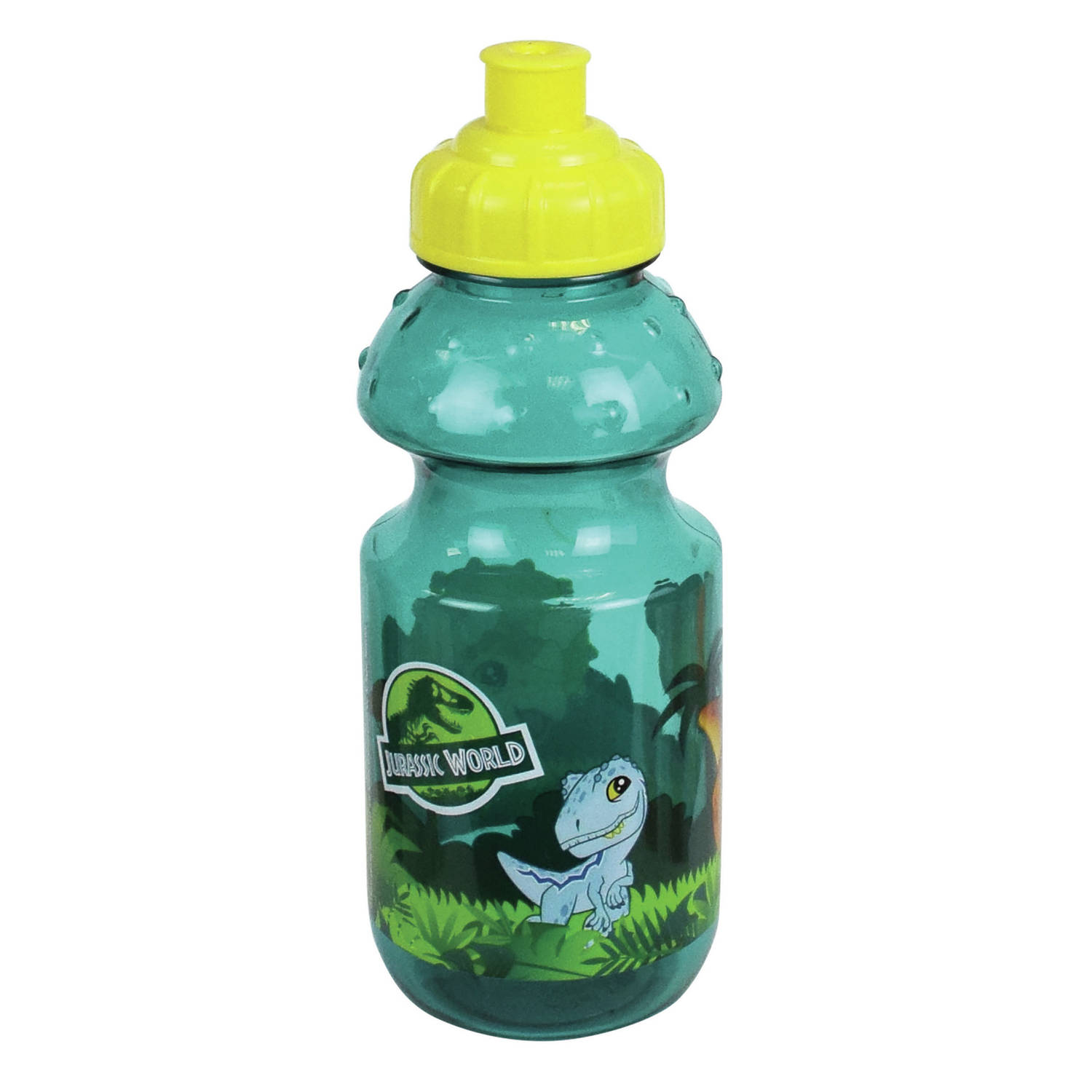 Jurassic World Kunststof Bidon Pop-up Drinkbeker Dinosaurus 350 Ml - Schoolbekers - Blauw