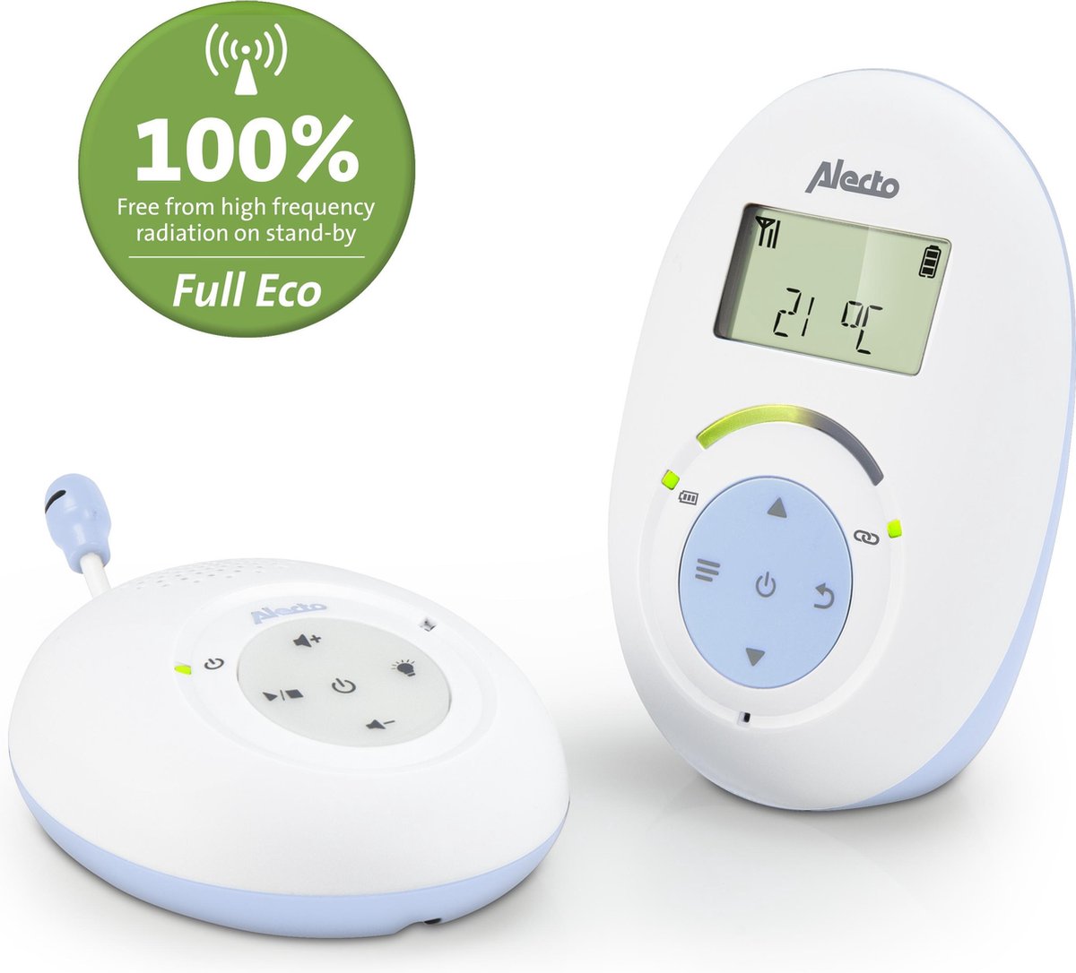 Alecto Full Eco Dect Babyfoon Dbx-112 Wit-blauw