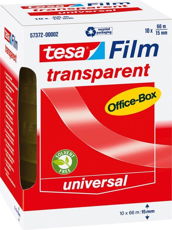 Tesa 57372-00002-00 57372-00002-00 film film Transparant (l x b) 66 m x 15 mm 10 stuk(s)