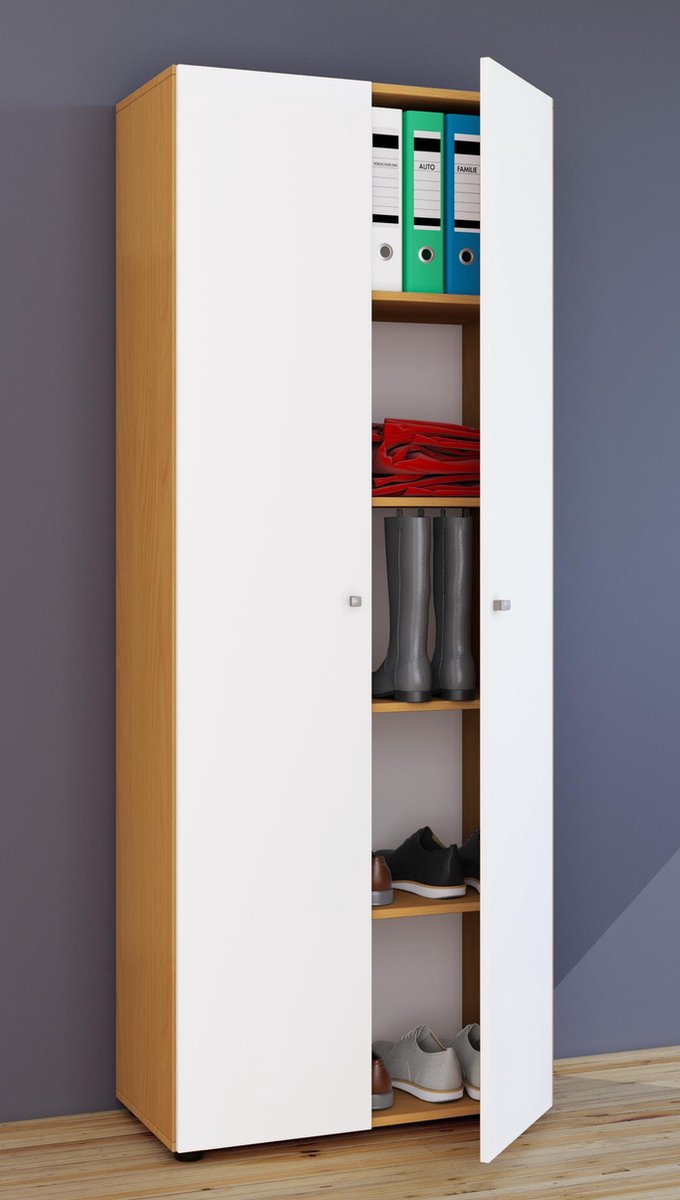Vandol Ikombi Universele Kast 2 Deuren Beuken Decor,wit.