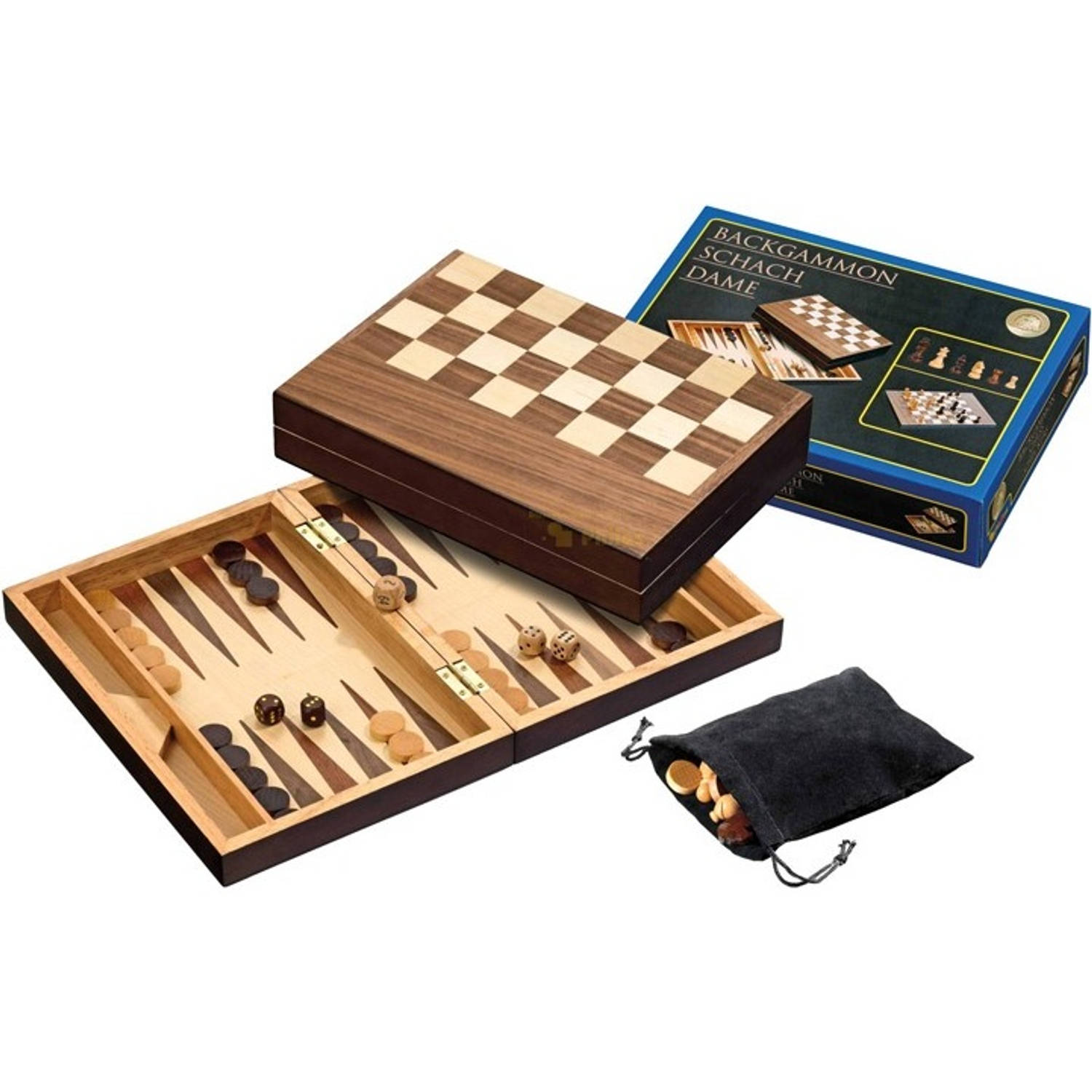 Philos Schaak/backgammon Kassette Veld 32 Mm, Koningshoogte 65 Mm