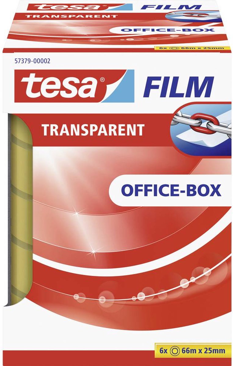 Tesa 57379-00002-00 57379-00002-00 film film Transparant (l x b) 66 m x 25 mm 6 stuk(s)