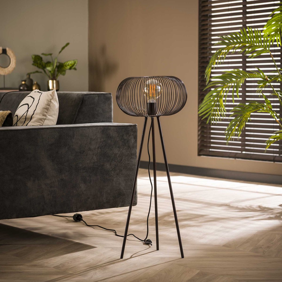 Hoyz - Tafellamp Copper Twist Nikkel - Zwart