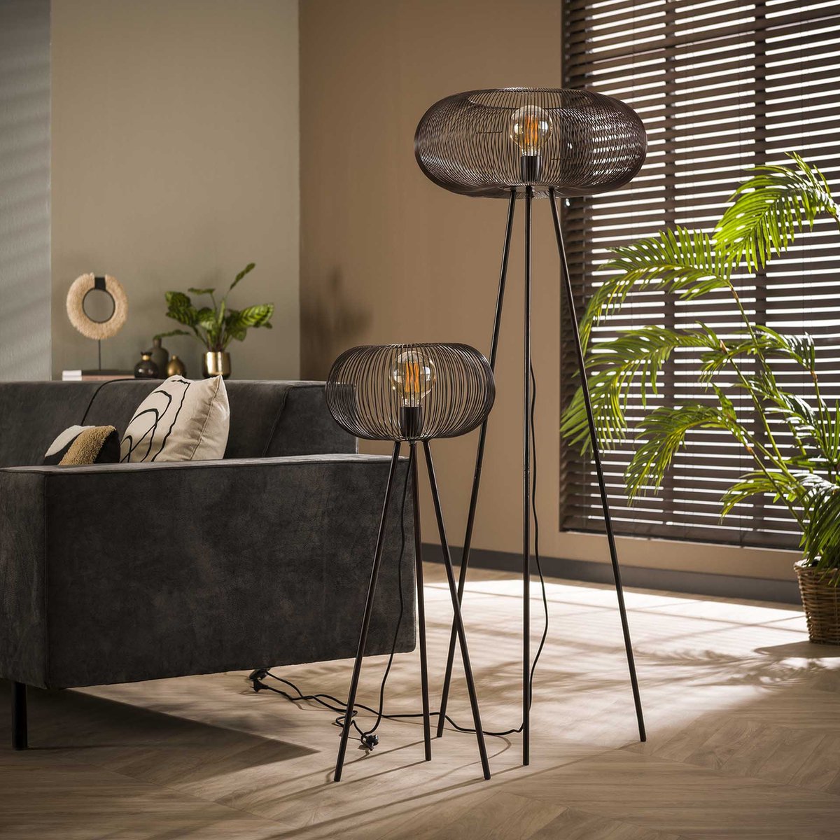 Hoyz - Tafellamp Copper Twist Nikkel - Zwart