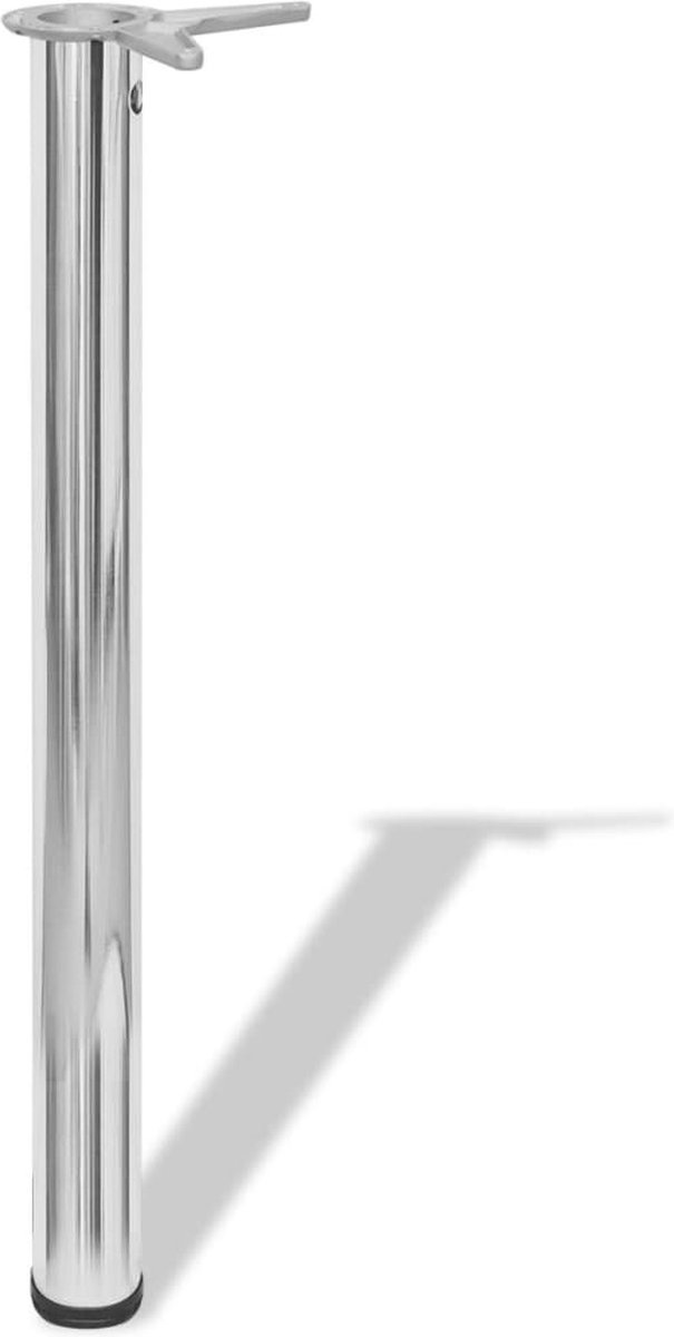 Tafelpoten In Hoogte Verstelbaar Chroom 710 Mm 4 St - Silver